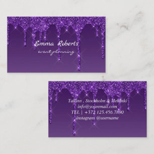 Purple Gradient Glitter Modern Business card