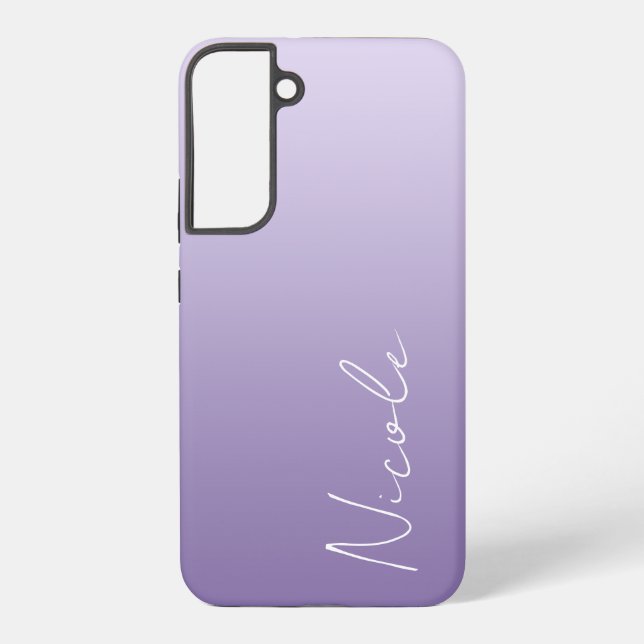 Purple Gradient Handwriting Script Personalised Samsung Galaxy S22+ Case (Back)
