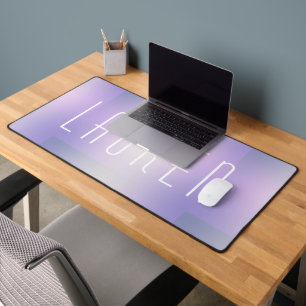 purple gradient modern bold monogram desk mat