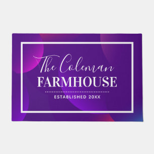 Purple Gradient Modern Farmhouse Family Monogram Doormat