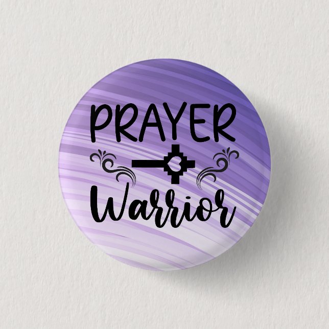 Purple Gradient Prayer Warrior    3 Cm Round Badge (Front)