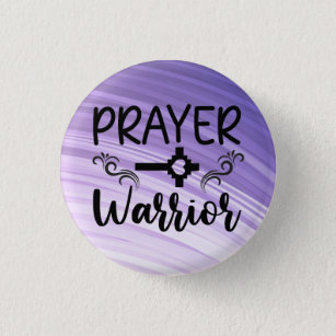 Purple Gradient Prayer Warrior    3 Cm Round Badge