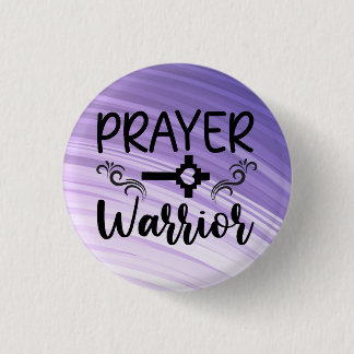 Purple Gradient Prayer Warrior    3 Cm Round Badge