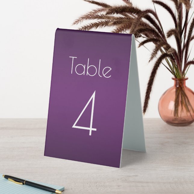 Purple Gradient Wedding Number (In SItu (Table))