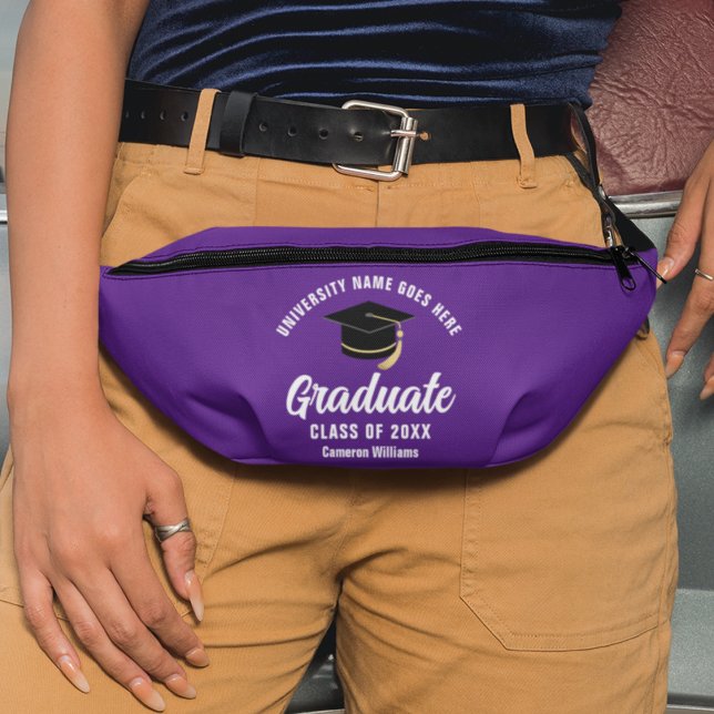 Purple Graduate Custom 2025 Graduation Keepsake Bum Bags (Creator Uploaded)