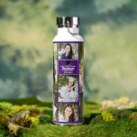 Purple Graduate Photo Collage 2025 Graduation Gift Water Bottle<br><div class="desc">This modern purple senior graduate photo collage water bottle features your favourite 7 student photographs. This graduation keepsake gift features classy white typography of your high school or college name for the class of 2025. Customise this design with your graduating year below the black grad cap.</div>