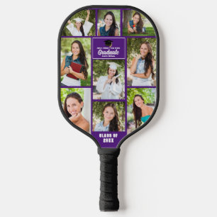 Purple Graduate Photo Collage Graduation Gift Pickleball Paddle