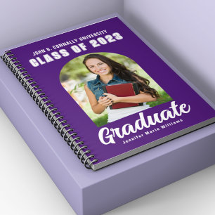 Purple Graduate Photo Modern Graduation Notebook