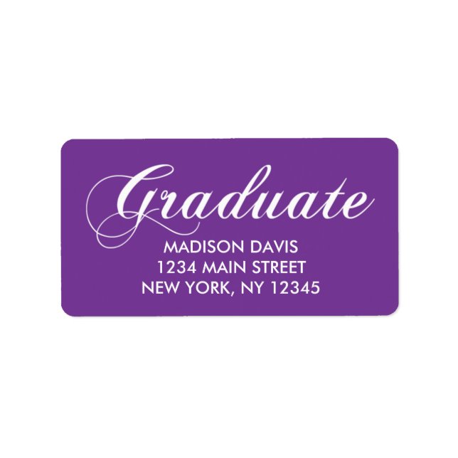 Purple Graduation Address Labels (Front)
