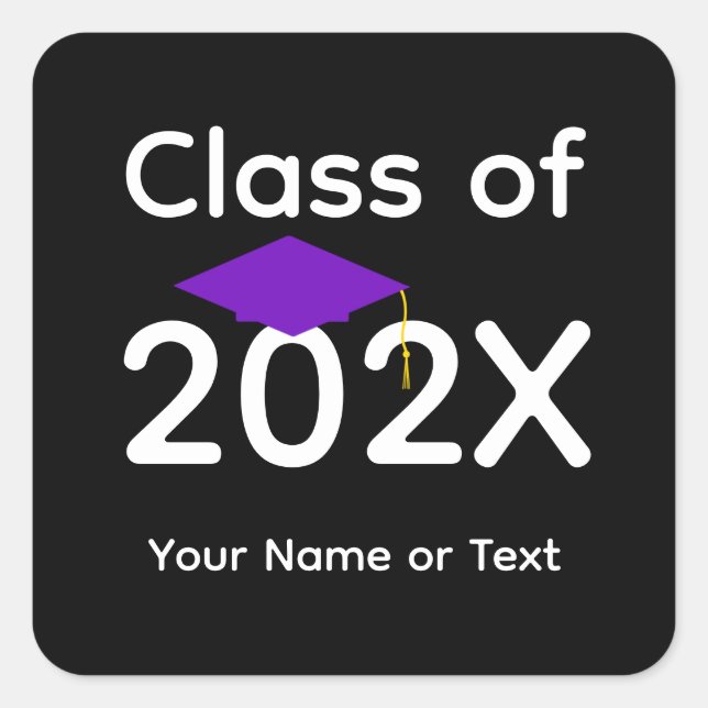 Purple Graduation Cap #1-4 Stickers (Front)