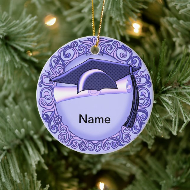 Purple Graduation Cap custom Ornament (Tree)