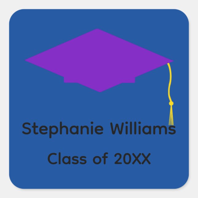 Purple Graduation Cap Stickers (Front)