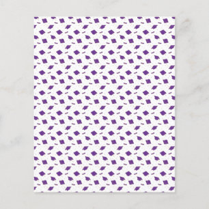 Purple Graduation Cap Toss Scrapbook Paper