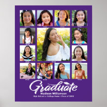 Purple Graduation K–12 Photo Collage Script Modern