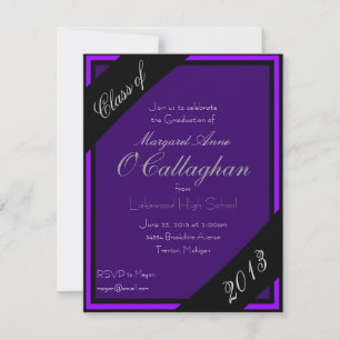 Purple Graduation Party Invitation