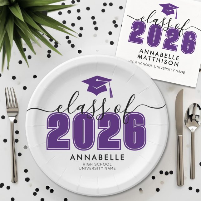 Purple Graduation Party Paper Plate (Purple Graduation Party Paper Plates)