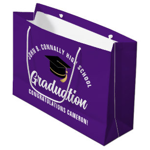 Purple Graduation Party Personalised 2026 Graduate Large Gift Bag