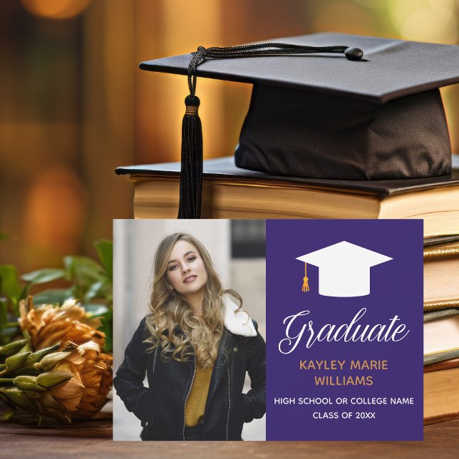 Purple Graduation Photo Modern 2025 Graduate  Announcement (Creator Uploaded)