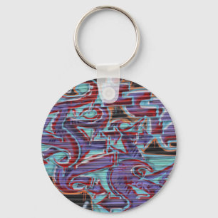 Purple Graffiti on Shutter Key Ring
