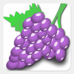Purple Grape Cluster Square Sticker