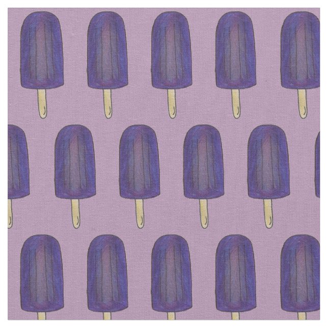 Purple Grape Popsicle Popsicles Frozen Pops Fabric (Close Up)