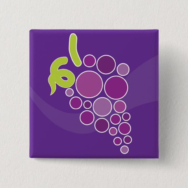 Purple Grapes 15 Cm Square Badge (Front)