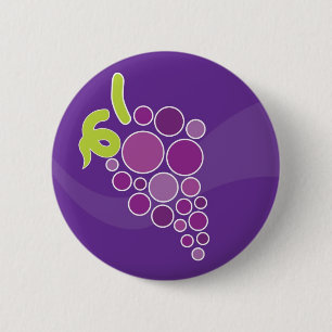Purple Grapes 6 Cm Round Badge