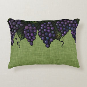 Purple Grapes and Vines, Accent Pillow 16" x 12"