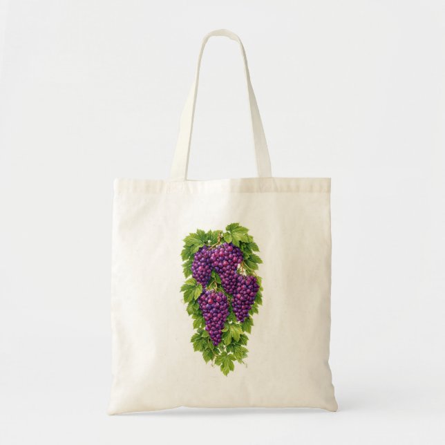 Purple Grapes Botanical Vineyard Tote Bag (Front)