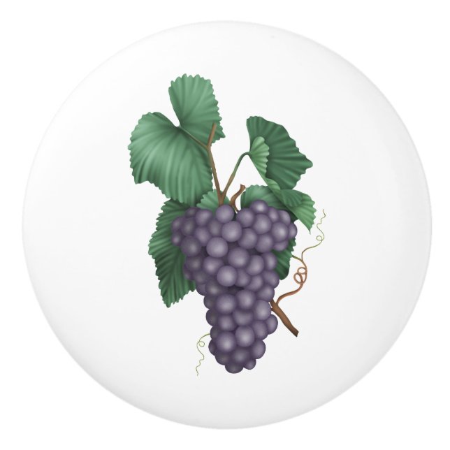 Purple Grapes Ceramic Knob (Front)