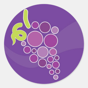 Purple Grapes Classic Round Sticker
