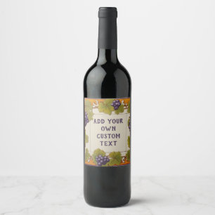 Purple Grapes Custom Name Plate Plaque Wine Label