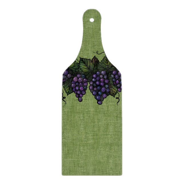 Purple Grapes, Glass Cutting Board Paddle (Front)