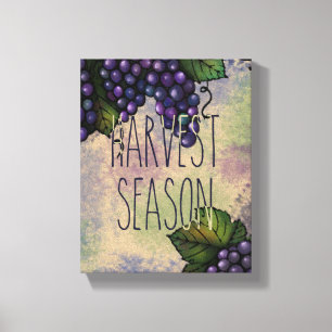 Purple Grapes Harvest Season Canvas Print