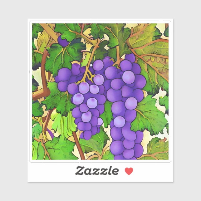 Purple Grapes on a Grapevine  (Sheet)