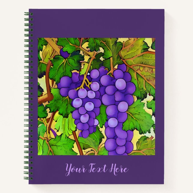 Purple Grapes on a Grapevine Journal  (Front)