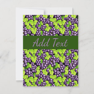 Purple Grapes on a Vine Card