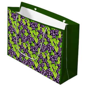 Purple Grapes on a Vine  Large Gift Bag