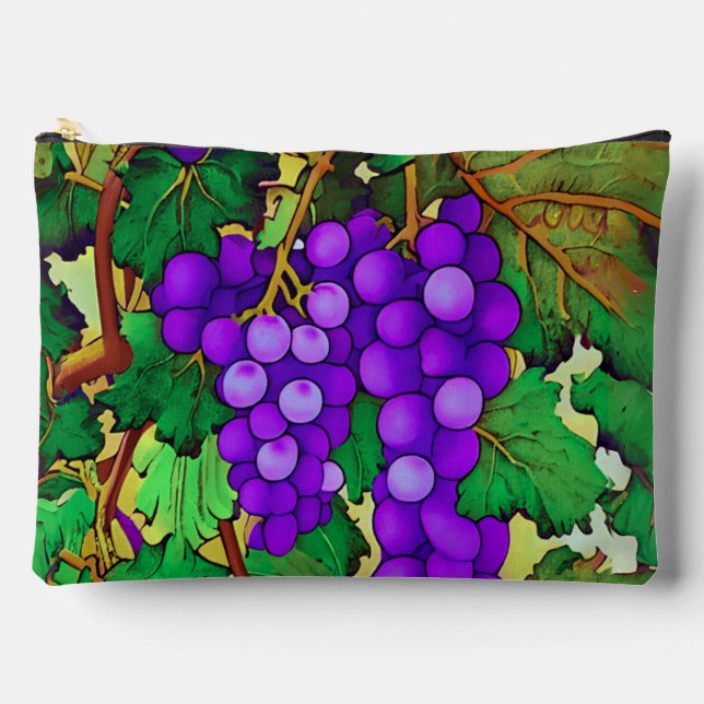 Purple Grapes on the Grapevine Accessory Pouch (Front)