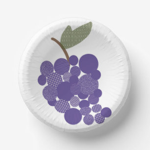 Purple Grapes Paper Plate