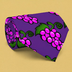 Purple grapes pattern tie