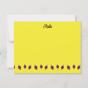Purple grapes personalised yellow card