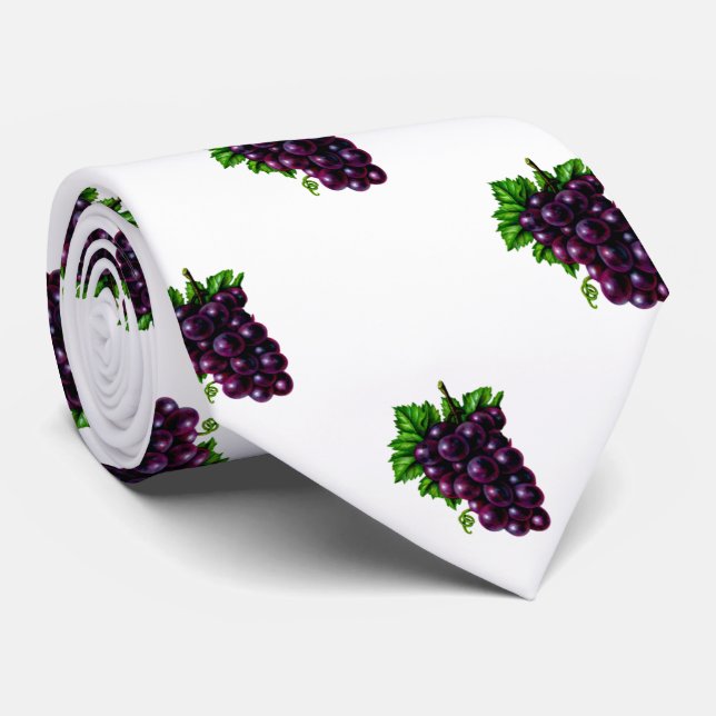 Purple Grapes Tie (Rolled)
