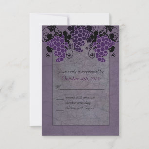 Purple Grapes Vintage Wedding Save the Date Invitation