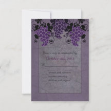 Purple Grapes Vintage Wedding Save the Date