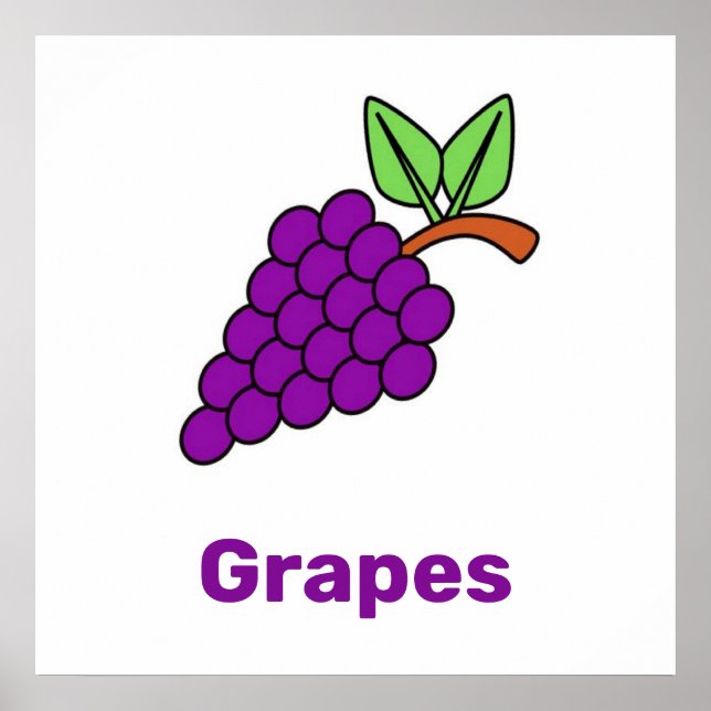 Purple grapes with words poster (Front)