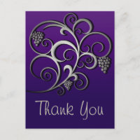 Purple Grapevine & Grapes Retro Fine Art