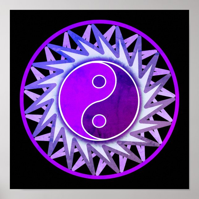 Purple Graphic Yin Yang Poster (Front)