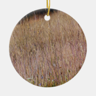 Purple Grass and Wildflowers Ceramic Tree Decoration