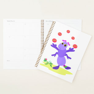 Purple Grasshopper Juggling Fun Creature Planner